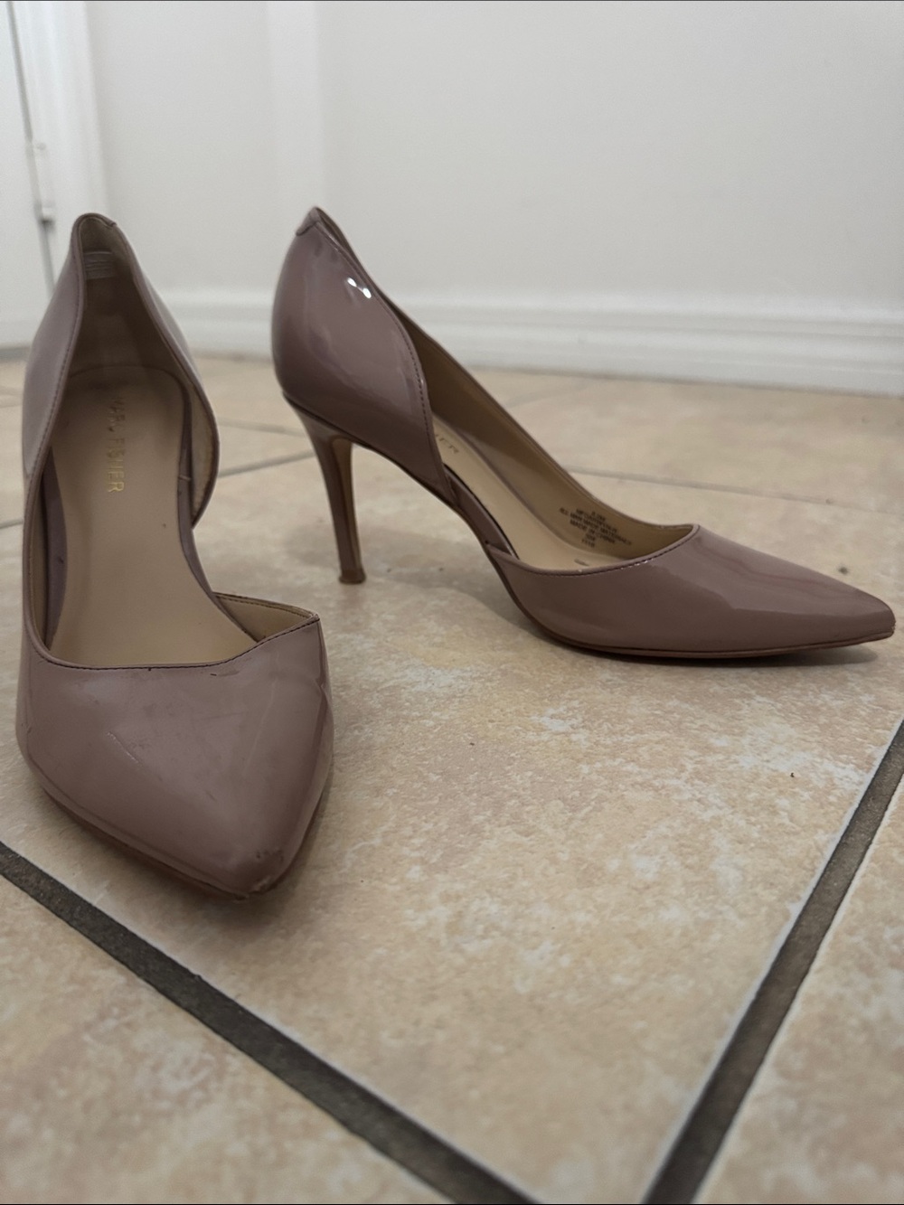 Marc Fisher Patent D'Orsay Pointed-Toe Pumps in Dusty Mauve